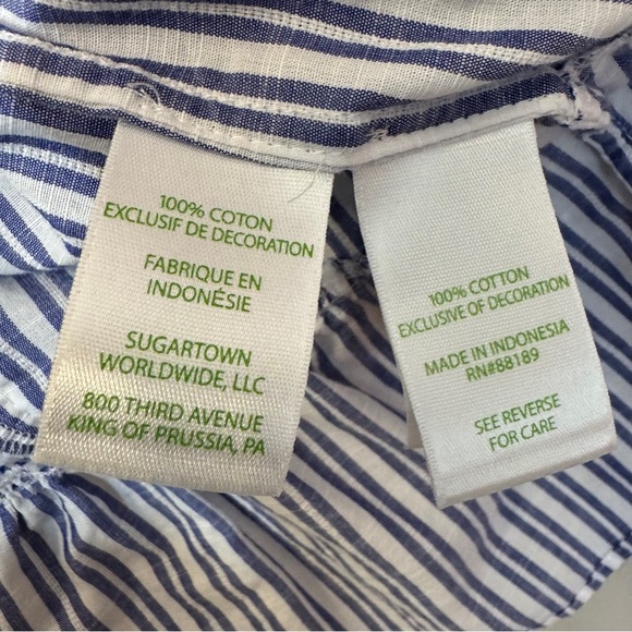 Lilly Pulitzer Blue and White Striped Blouse - Picture 9 of 16